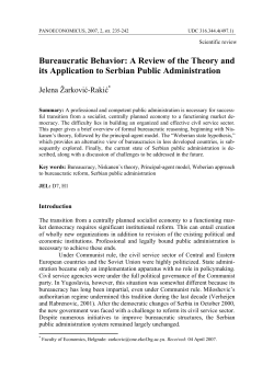 Bureaucratic Behavior: A Review of the Theory and its