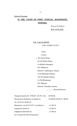 DistrictTinsukia I N THE COURT OF CHIEF