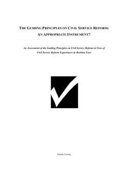 The Guiding Principles on Civil Service Reform