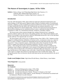 The Nature of Sovereignty in Japan, 1870s-1920s