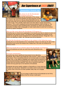 Samantha`s Excelerate Experience