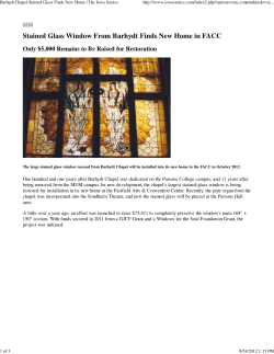 Print E-mail Stained Glass Window From Barhydt Finds New Home
