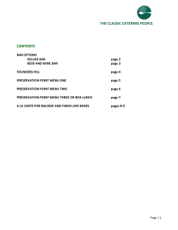 THE CLASSIC CATERING PEOPLE CONTENTS