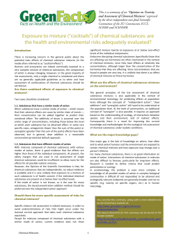 Exposure to mixture (&ldquo;cocktails&rdquo;) of chemical substances