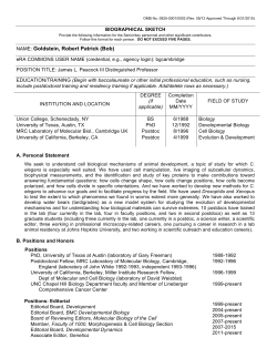 CV or Biosketch - UNC Lineberger Comprehensive Cancer Center