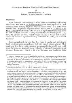 Sentiments and Spectators: Adam Smith`s Moral Philosophy
