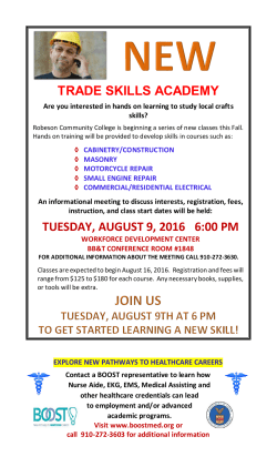 trade skills academy tuesday, august 9, 2016 6:00 pm