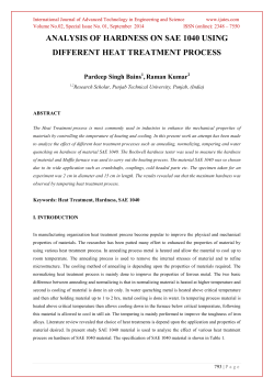 ANALYSIS OF HARDNESS ON SAE 1040 USING DIFFERENT