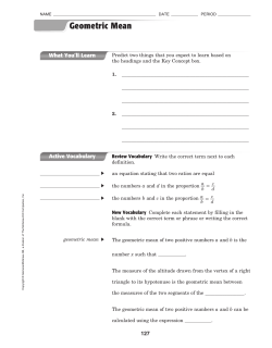10-1 Geometric Means Notes Worksheet