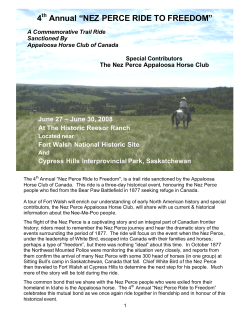 4 Annual &ldquo;NEZ PERCE RIDE TO FREEDOM&rdquo;