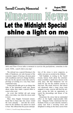 Midnight Special - Terrell County Memorial Museum