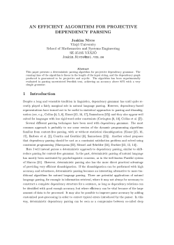 An Efficient Algorithm for Projective Dependency Parsing