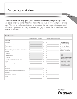 Budgeting worksheet