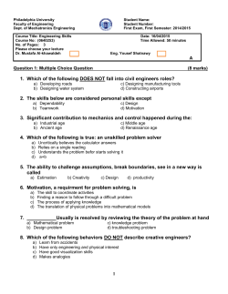 1. Which of the following DOES NOT fall into civil engineers roles? 2