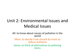 Unit 2: Environmental Issues and Medical Issues