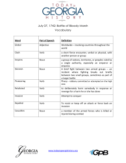 July 07, 1742: Battle of Bloody Marsh Vocabulary