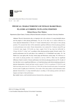 PHYSICAL CHARACTERISTICS OF FEMALE BASKETBALL