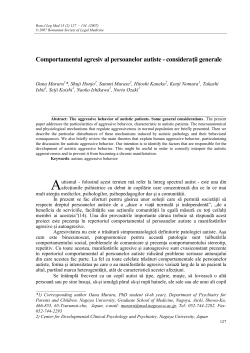 Comportamentul agresiv al persoanelor autiste