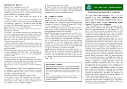 Questions and Answers An Example of a Trade What is the Cape