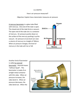 11.6 NOTES How is air pressure measured?