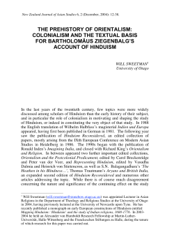 the prehistory of orientalism: colonialism and