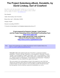 The Project Gutenberg eBook of Donatello, by - History