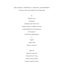 TIME MATERIAL: TEMPORALITY, NARRATIVE, AND MODERNITY