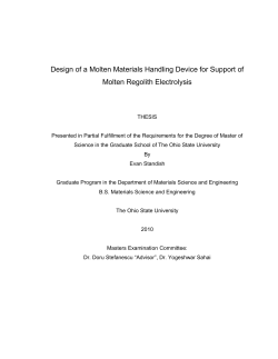 Design of a Molten Materials Handling Device for Support of Molten