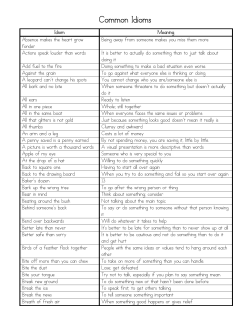 Common Idioms