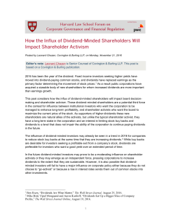 How the Influx of Dividend-Minded Shareholders Will Impact