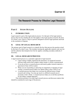 The Research Process for Effective Legal Research