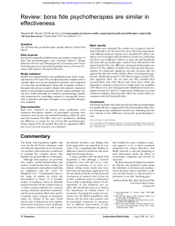 bona fide psychotherapies are similar - Evidence