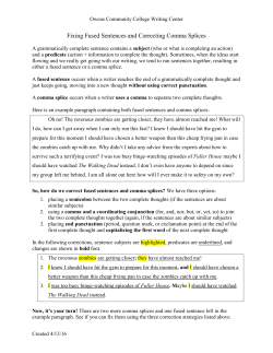 Fixing Fused Sentences and Correcting Comma Splices