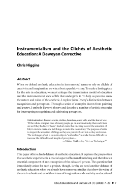 Instrumentalism and the Clich&Atilde;&copy;s of Aesthetic - Purdue e-Pubs