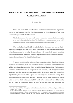 dr hv evatt and the negotiation of the united nations charter