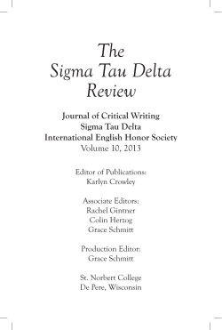 The Sigma Tau Delta Review, Volume 10, 2013