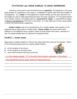 STATISTICS and USING SAMPLES TO DRAW INFERENCES C is