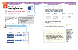 Reading and Writing Numbers