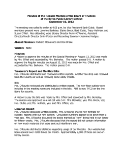 Minutes of the Regular Meeting of the Board of Trustees