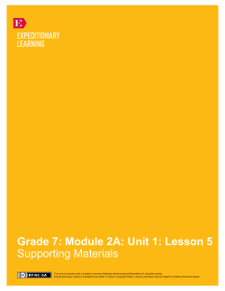 Grade 7: Module 2A: Unit 1: Lesson 5 Supporting Materials