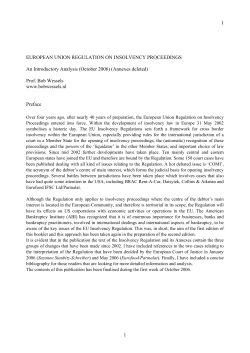 EU Regulation on Insolvency Proceedings