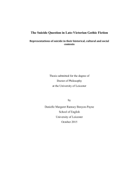 The Suicide Question in Late-Victorian Gothic Fiction