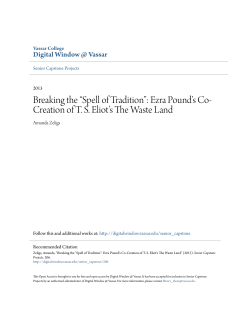 Breaking the &ldquo;Spell of Tradition&rdquo;: Ezra Pound`s Co