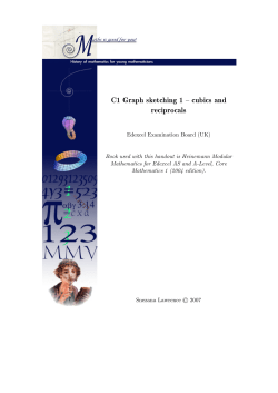 C1 Graph sketching 1 – cubics and reciprocals
