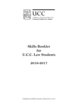 Skills Booklet for U.C.C. Law Students 2016-2017