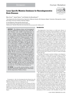 Locusspecific mutation databases for neurodegenerative brain