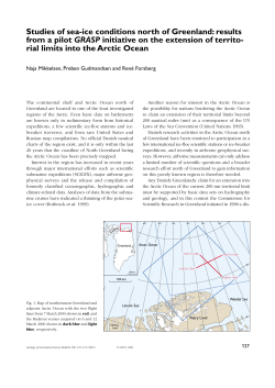 Studies of sea-ice conditions north of Greenland