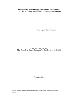 Incorporating Biotechnology Research into Health Policy: The Case