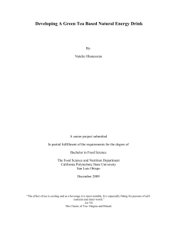 Developing a Green Tea Based Natural Energy Drink