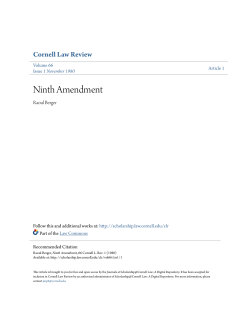 Ninth Amendment - Scholarship@Cornell Law